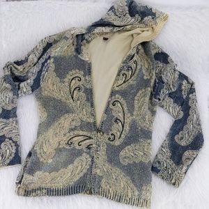 Ava paisley hooded cardigan sz L